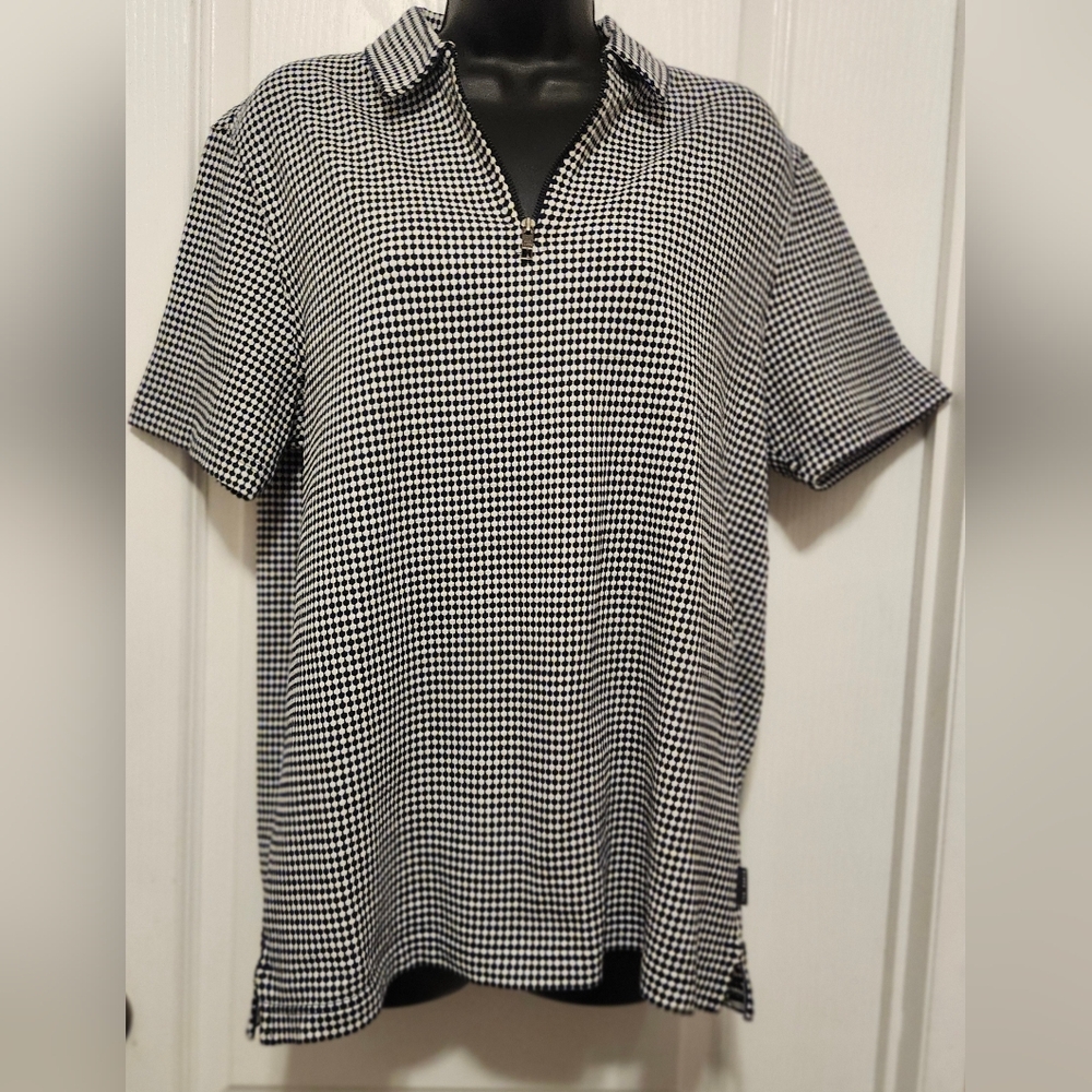 Ted Baker Men's Navy and White Dotted Shirt Size (36) 2 NWT